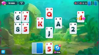 Fishdom Solitaire Level 4 - NO BOOSTERS GAMEPLAY 🐠🃏 | SKILLGAMING ✔️