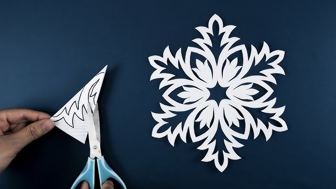 Paper Snowflake ❄️ Tutorial! Step by step ! #papersnowflakes #papersn, how to make a snowflakes on paper