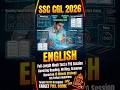 SSC CGL 2026 English Sectional Timing Mock Test✅🔥||#ssc #ssccgl #sscgd #sscexam #minimock