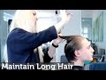 Maintaining mens long hair while growing it out