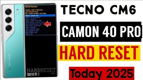 Tecno Camon 40 Hard Reset | pattern Unlock 🔓| Password Remove | Factory Reset | Without Pc