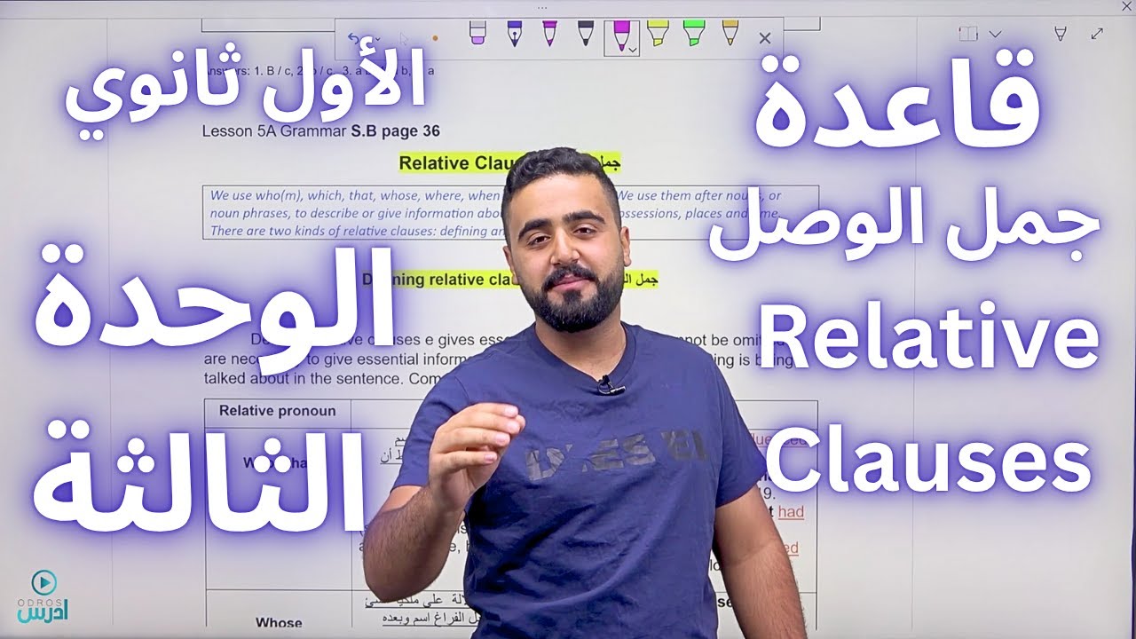 Relative Clauses - قاعدة ضمائر الوصل - Unit 3 الاول ثانوي