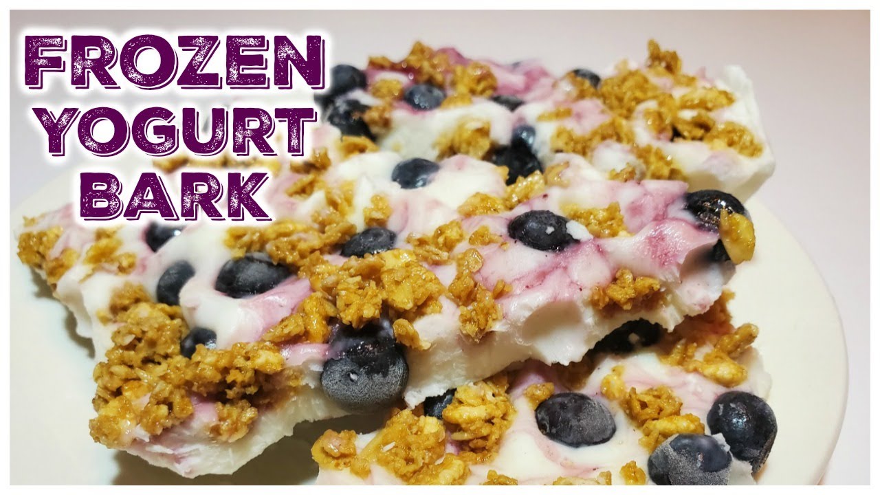 Easy 4 Ingredient Delicious Blueberry Crunch Frozen Yogurt Bark YouTube