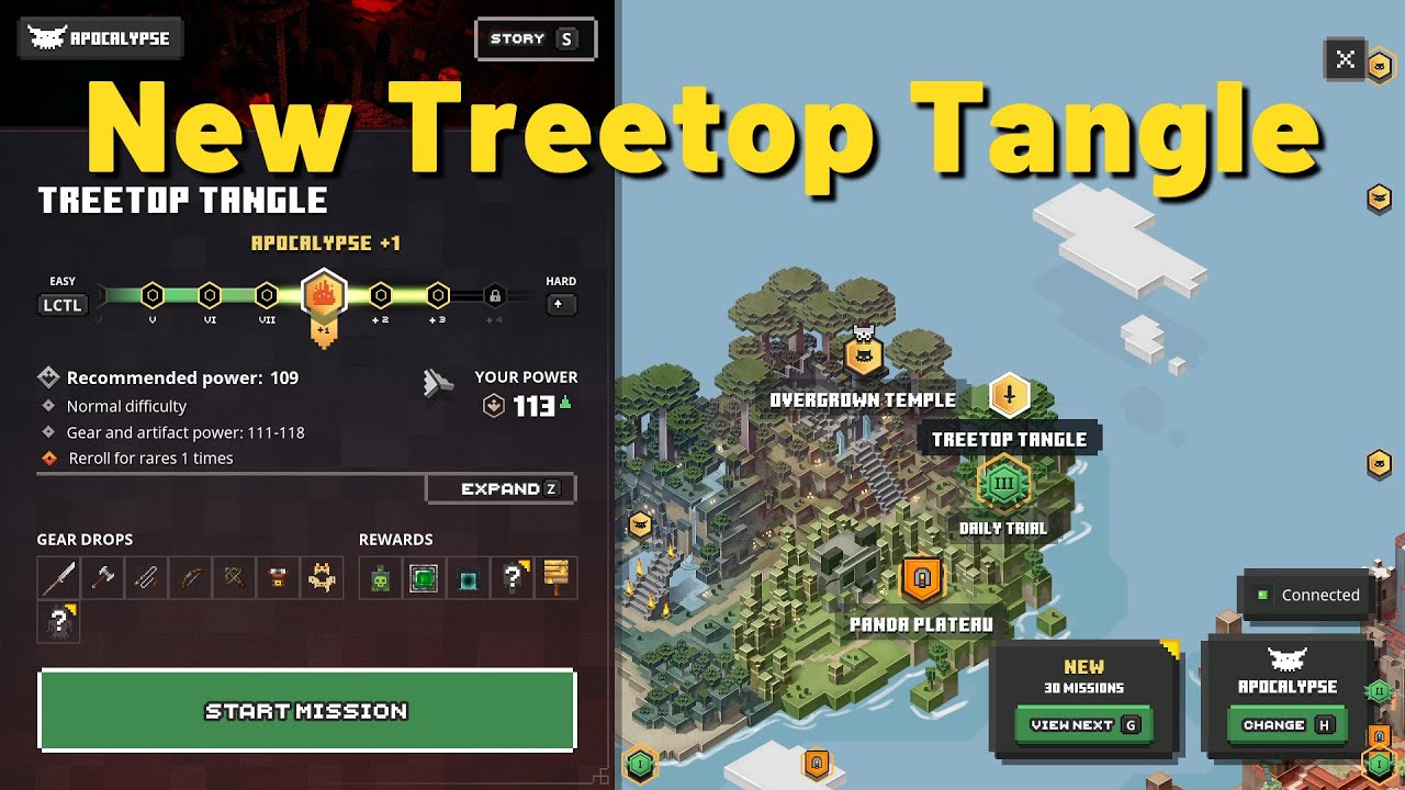 Playing Treetop Tangle and the New Tower Minecraft Dungeons - YouTube