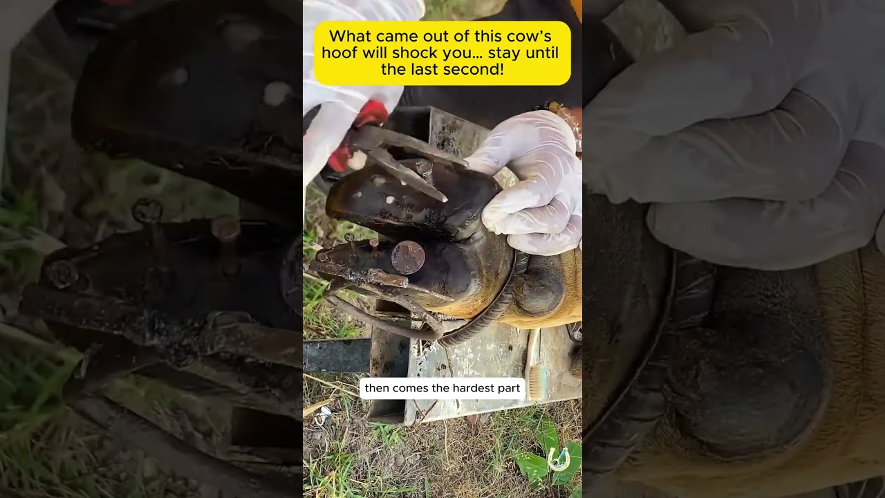 Cow Hoof Rescue | Removing Bent Nails & Large Metal Pieces | Hoof Injury Cleaning & Treatment