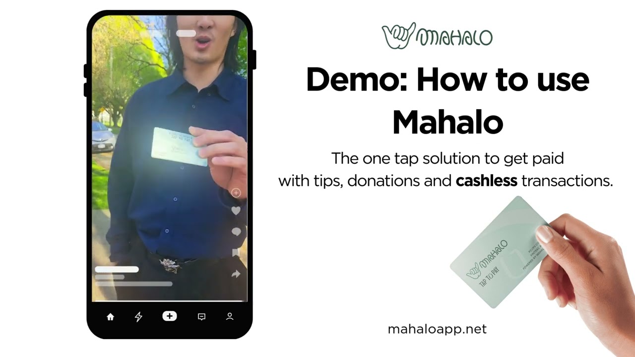 Demo: How to use MAHALO - the one tap payment solution for tips, donations and CASHLESS transactions