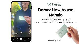 Demo: How to use MAHALO - the one tap payment solution for tips, donations and CASHLESS transactions screenshot 1