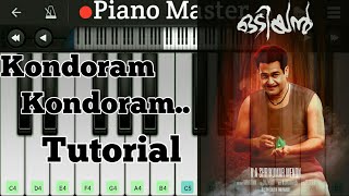 Video thumbnail of "Kondoram Odiyan Theme Song | Piano Tutorial | Odiyan Songs On Piano |"