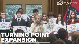 Sanders hosts Turning Point USA’s Erika Kirk at mansion, signs Club America proclamation