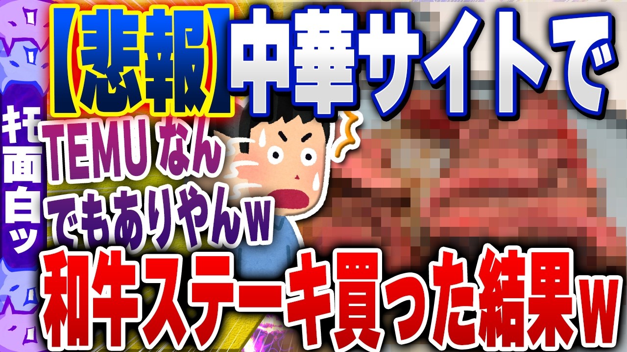 【ｷﾓ面白い2chスレ】中華サイト「TEMU」で12000円の和牛ステーキセットを買ってみた結果ｗ【ゆっくり解説】