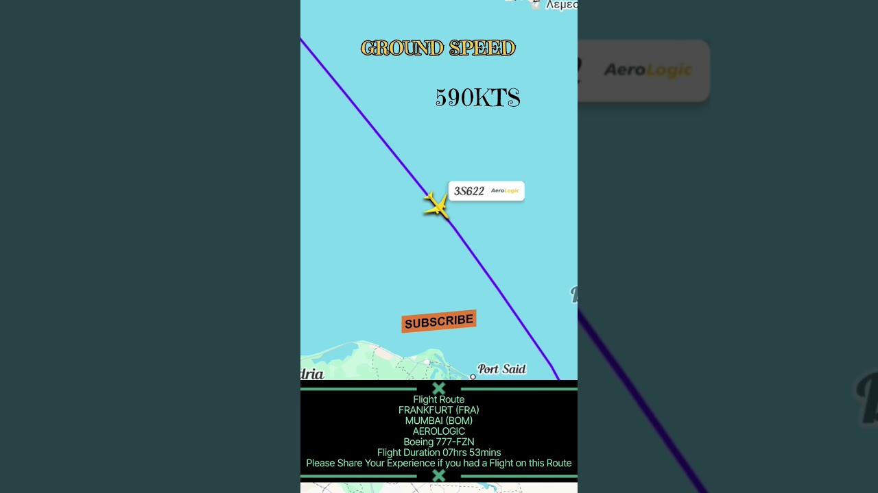 Flight from Frankfurt (FRT) to Mumbai (BOM) | AEROLOGIC | ✈️✈️💯👌🪐🛫 #pilot #autopilot #flightlanding
