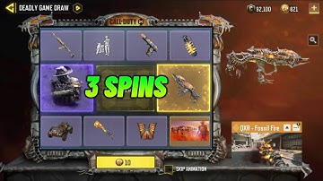 Deadly Game Draw CODM | Trying 3 Spins for Legendary QXR Fossil Fire Cod Mobile