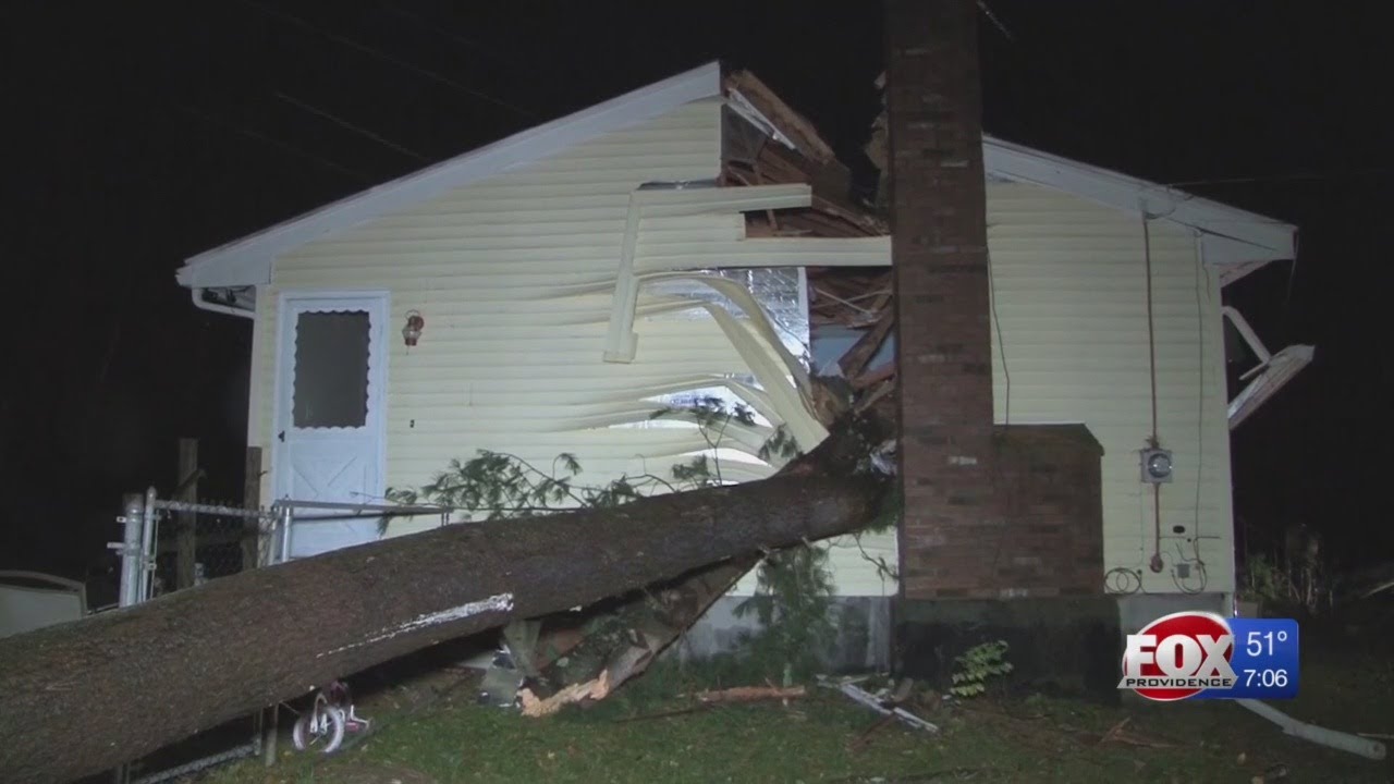 Widespread power outages, damage to homes following strong winds - YouTube