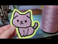 Mannan metallic cotton thread Chain stitch glitter kitty cat