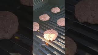 Grilling Cheese Burgers and Hotdogs. Don't burn your Burger!