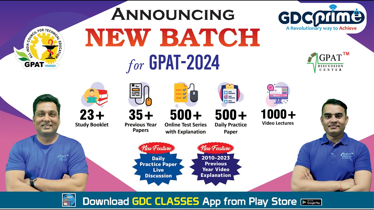 GDC PRIME NEW BATCH GPAT 2024 STARTED ON GDC CLASSES with ADDITIONAL