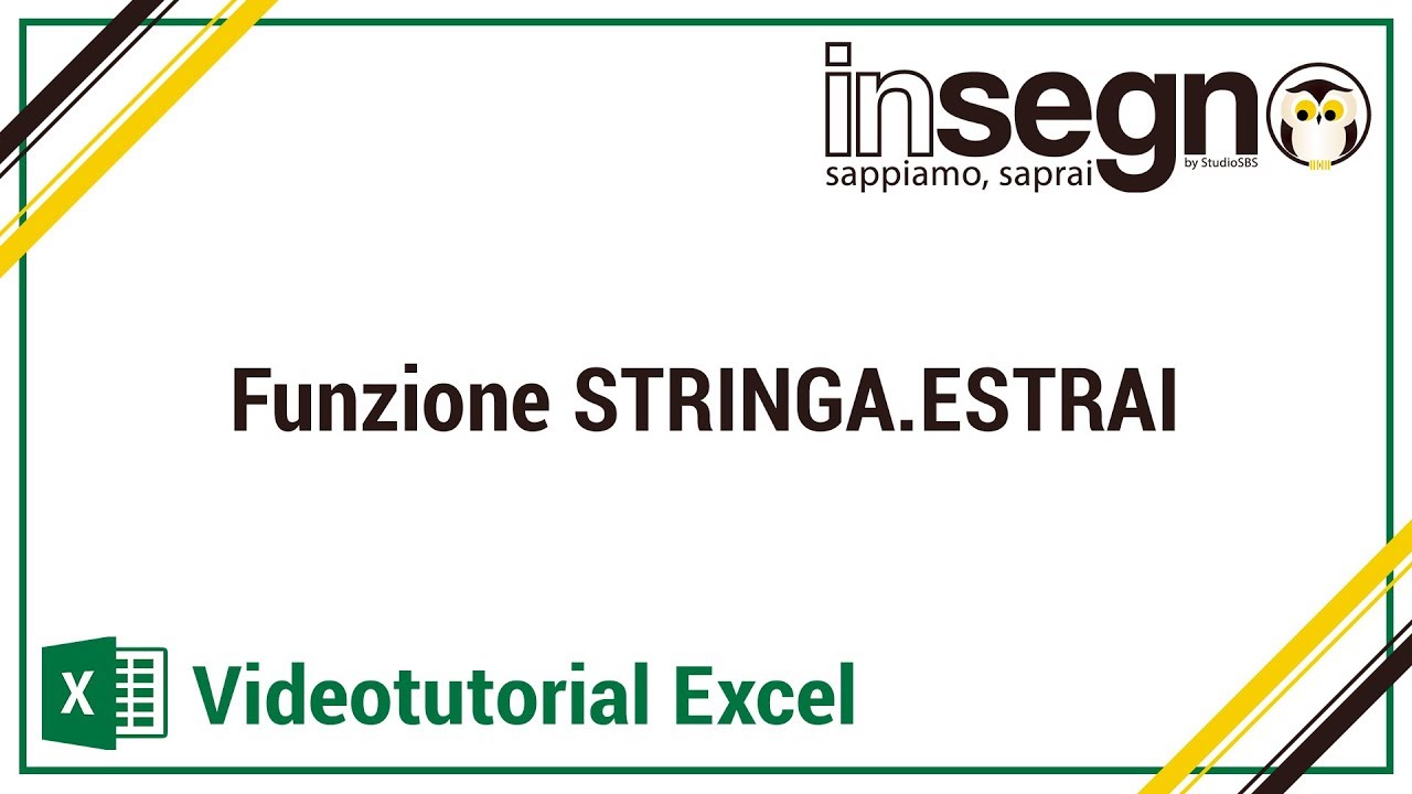 Excel funzione STRINGA.ESTRAI