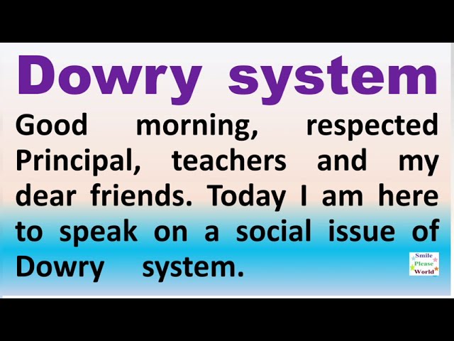 dowry essay topics