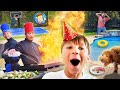 Hibachi in our backyard  heaven chases birt.ay fv family vlog