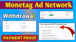 Monetag Payment Proof || Monetag Ad Network || Earning Proof || Tech Moj