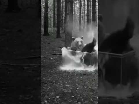 クマが熱湯風呂に入った瞬間…！ #animalshorts #衝撃映像 #監視カメラ #自然の記録 #野生動物