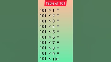 Table of 101 #shorts #education #subscribe #maths