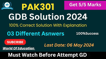 pak301 gdb solution 2024 || pak301 gdb solution spring 2024 || pak301 gdb 2024 | pak301 gdb solution