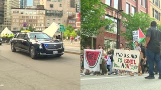 Protesters, president create gridlock on Boston streets