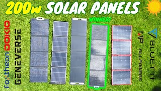 5 Best 200w Solar Panels TESTED ☀️ Bluetti vs Geneverse vs DOKIO vs Foxtheon vs AllPowers