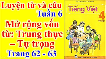 Tiếng Việt Lớp 4 Tuần 6 Luyện Từ Và Câu – Mở rộng vốn từ: trung thực – tự trọng – Trang 62 - 63