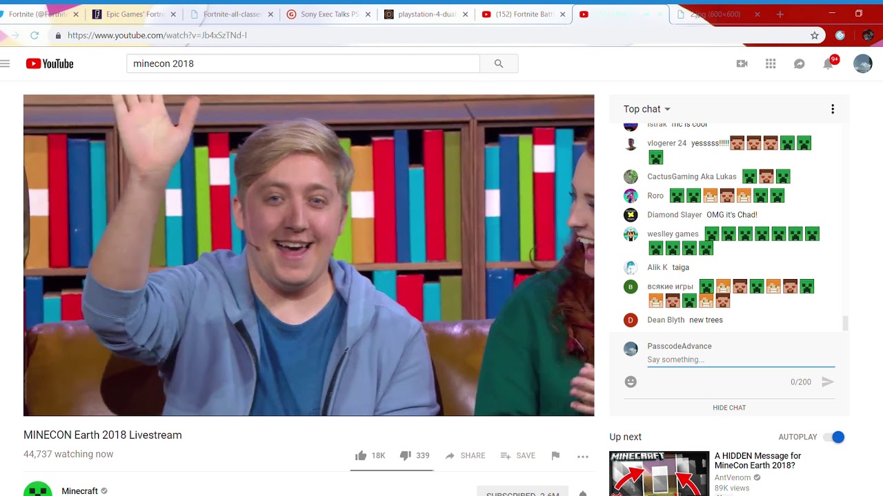 MINECON Earth 2018 Livestream  (PasscodeAdvance/CodeBoyArchives Reaction)