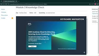 AWS Academy Cloud Architecting Module - 3 Knowledge Check
