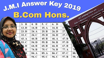 Answer Key | JMI B.Com Hons. | Entrance Exam | 2019