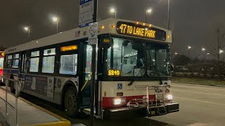 CTA Bus Ride On Route 47 47th From Midway Orange Line To Red Line CTA New Flyer D40LF 2007 #1473
