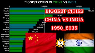 Biggest Cities in (China Vs India ) By Population  1950 _2035  || @Actualdata32