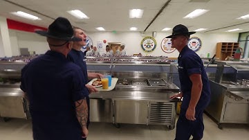 Clip: Mess hall at Coast Guard Training Center Cape May