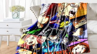 My Hero Academ Merch Anime Blanket Review, Great anime collection bundle also with throw blanket