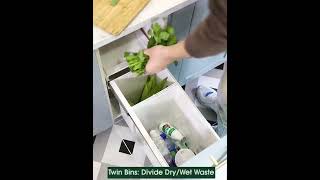 Pull Out Garbage Twin Bins with Lid for Under Kitchen Cabinet (Soft Close)
