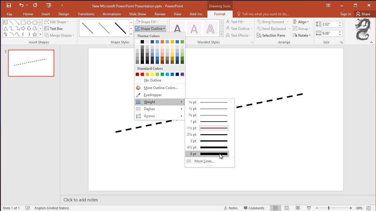 presentation draw line