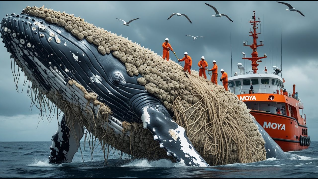 Emotional Ocean Rescue: Saving a Sperm Whale Covered in Barnacles