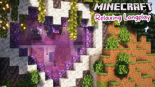 Rainy Cave House | Relaxing Minecraft Longplay (no commentary)