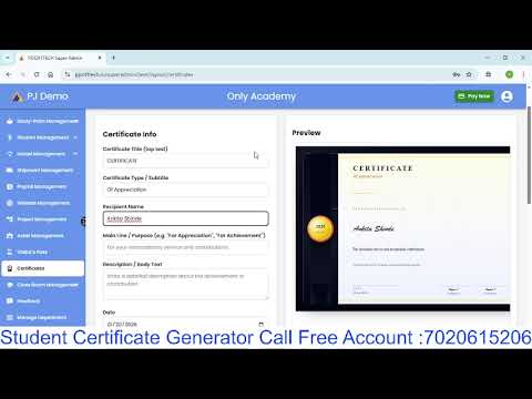 Certificate Generator in PJSoftTech Software | Easy & Fast Certificate Creation | Step-by-Step Guide