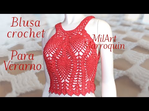 Blusa Crochet para Verano paso a paso (cc) - YouTube
