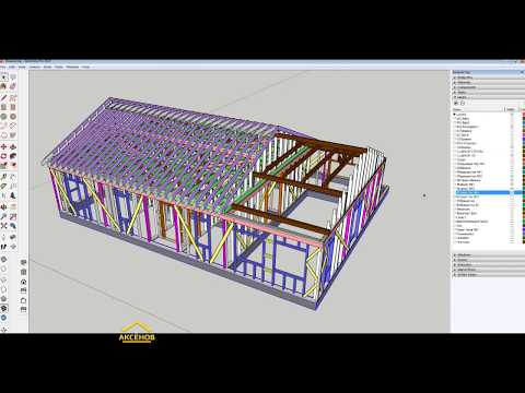 Проектирование каркасного дома. Обзор 3Д модели. Чертежи дома.