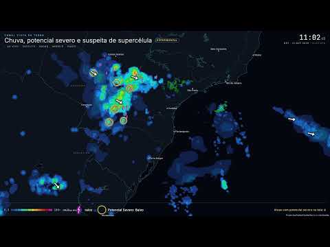 🌩️ Monitoramento de Chuva e Potencial Severo • Ao Vivo 24h
