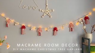 DIY Macrame Christmas Tree Garland│마크라메 크리스마스 트리 가랜드