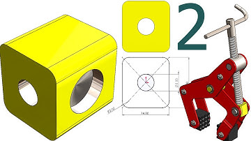 2-Project 49| Manual Clamp | SolidWorks Tutorial: screw rod T-pivot