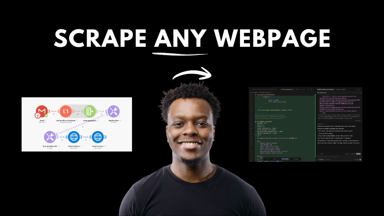 This agentic workflow scrapes webpages at scale (Make, Cursor)