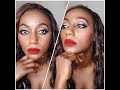 EASY GOLD EYE LOOK AND BOLD RED LIPSTICK