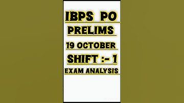 IBPS PO Prelims 19 October Shift- 1 Exam analysis #ibpspo #aspirants #exam #ibps